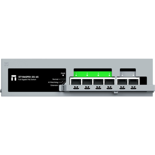 Коммутатор Netis ST106GPDI-2G-65 (L2) 6x1Гбит/с 1xКомбо(1000BASE-T/SFP) 4PoE+ 65W неуправляемый