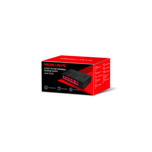 Коммутатор Mercusys MS105G (L2) 5x1Гбит/с неуправляемый