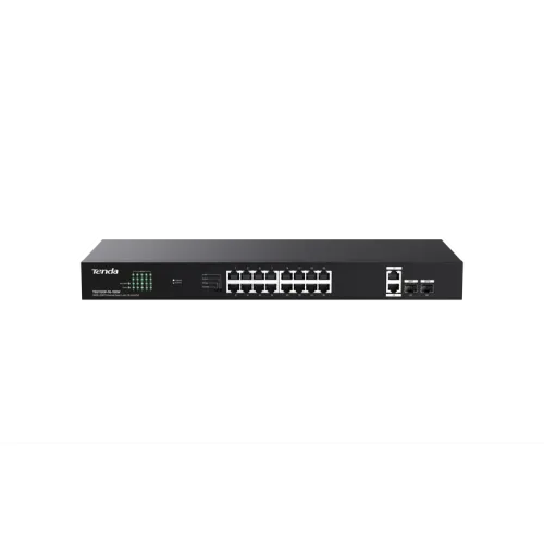 Коммутатор/ Tenda TEG1120P-16-150W Коммутатор неуправляемый PoE, 18 портов, 18x1 Гбит/с, PoE 16х30 Вт (до 150Вт),  SFP 2x1 Гбит/с, установка в стойку