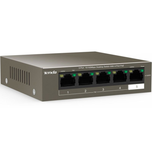Tenda TEF1105P-4-63W 5-Port 10/100Mbps Desktop Switch with 4-Port PoE