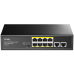 Коммутатор/ 8-Port 10/100M PSE RJ-45  +2 RJ45 10/100M Uplink Port Unmanaged PoE+ Switch 120W, CCTV/VLAN mode support, long distance:250M at CCTV mode.  802.3af/at standard, Support PD Alive Function, ±4 KV Surge Protection, Alternative 1/2(+),3/6(-),Steel