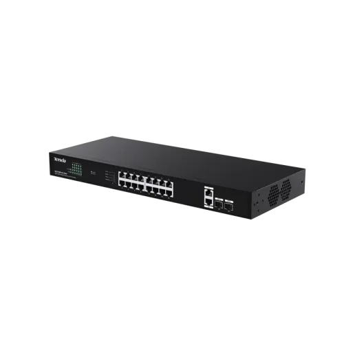 Коммутатор/ Tenda TEG1120P-16-150W Коммутатор неуправляемый PoE, 18 портов, 18x1 Гбит/с, PoE 16х30 Вт (до 150Вт),  SFP 2x1 Гбит/с, установка в стойку