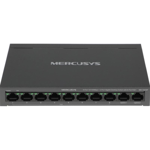 Коммутатор Mercusys MS110CMP (L2) 8x100Мбит/с 2x1Гбит/с 8PoE+ 115W неуправляемый