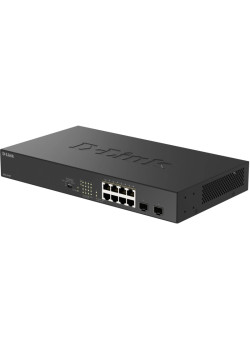 Коммутатор D-Link DGS-1010P/B1A 8x1Гбит/с 2SFP 8PoE 8PoE+ 125W неуправляемый