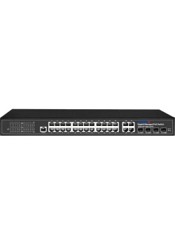 Коммутатор Trassir TR-NS24284C-400-24PoE (L2) 24x1Гбит/с 4xКомбо(1000BASE-T/SFP) 24PoE 400W управляемый