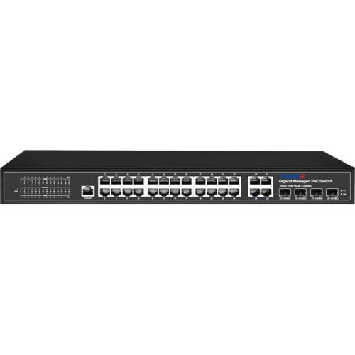 Коммутатор Trassir TR-NS24284C-400-24PoE (L2) 24x1Гбит/с 4xКомбо(1000BASE-T/SFP) 24PoE 400W управляемый