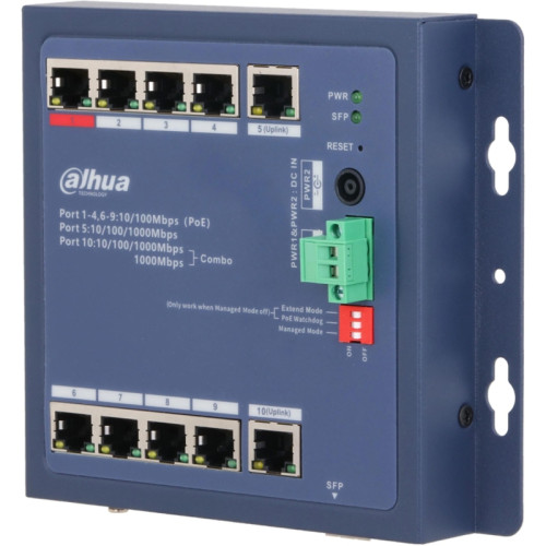 Коммутатор Dahua DH-CHS4110-8ET-90-F 8x100Мбит/с 1x1Гбит/с управляемый