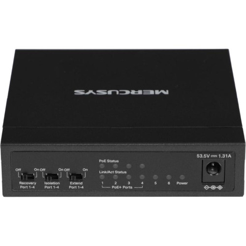 Коммутатор Mercusys MS106P (L2) 6x100Мбит/с 4PoE+ 67W неуправляемый