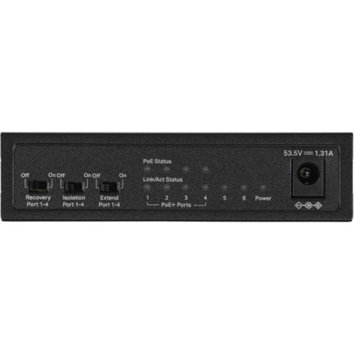 Коммутатор Mercusys MS106P (L2) 6x100Мбит/с 4PoE+ 67W неуправляемый