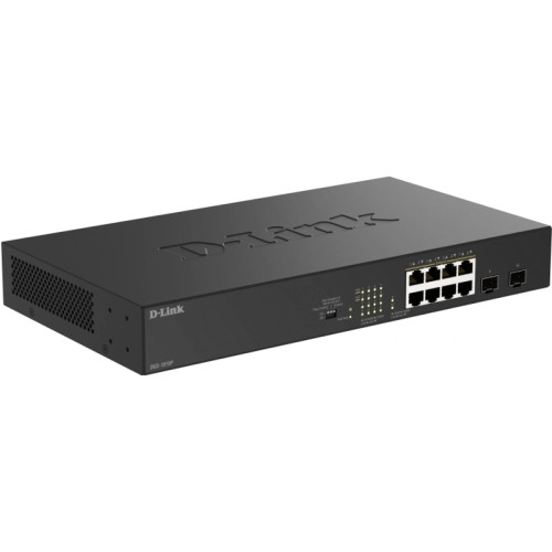 Коммутатор D-Link DGS-1010P/B1A 8x1Гбит/с 2SFP 8PoE 8PoE+ 125W неуправляемый Коммутатор D-Link DGS-1010P/B1A 8x1Гбит/с 2SFP 8PoE 8PoE+ 125W неуправляемый