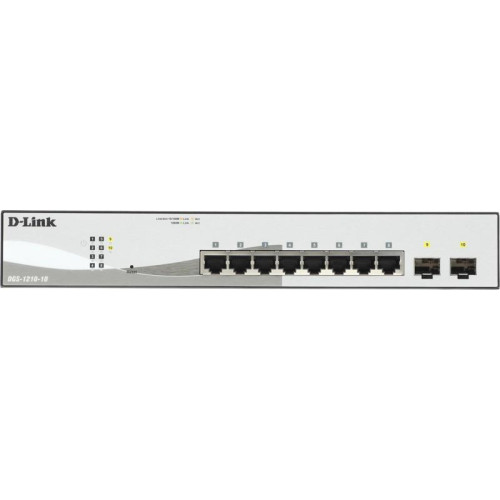 Коммутатор D-Link DGS-1210-10/F1A 8x1Гбит/с 2SFP управляемый
