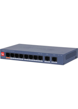 Коммутатор Dahua DH-CS4010-8ET2GT-60 8x100Мбит/с 2x1Гбит/с 2xКомбо(1000BASE-T/SFP) управляемый