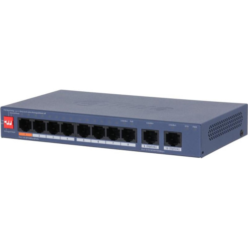 Коммутатор Dahua DH-CS4010-8ET2GT-60 8x100Мбит/с 2x1Гбит/с 2xКомбо(1000BASE-T/SFP) управляемый