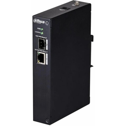Гигабитный медиаконвертер, Порты: 1 RJ45 100/1000Мбит/с 1 SFP 100/1000Мбит/с, питание 12В DC, грозозащита до 4кВ, рабочая температура -40...+70С