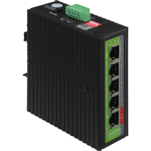 Коммутатор Digma DSP404F-1F-200 (L2) 5x100Мбит/с 4PoE 4PoE+ 1PoE++ 200W неуправляемый