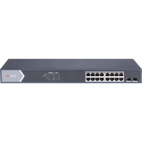 Коммутатор Hikvision DS-3E0518P-E/M 16x1Гбит/с 2SFP 16PoE 125W неуправляемый