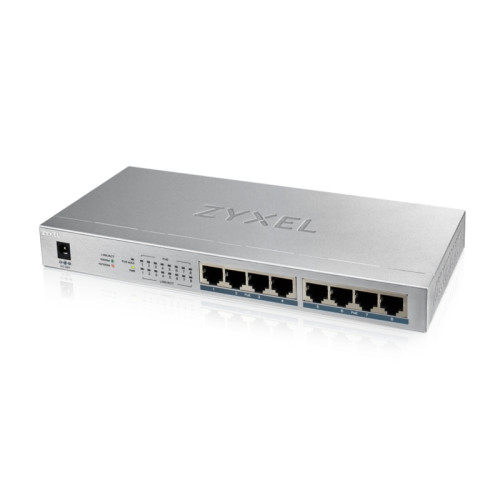 Коммутатор/ ZYXEL GS1008HP Switch PoE +, 8xGE PoE +, tabletop, metal, silent, budget PoE 60 W