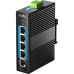 Промышленный коммутатор/ 5-Port Aluminum Industrial PoE+ Switch, 1000Mbps 5-Port RJ45, 802.3at/af, Din-rail design, Power supply:DC 9.6~57V work temperature:-40 °C-75°C, Power Adapter Not Included