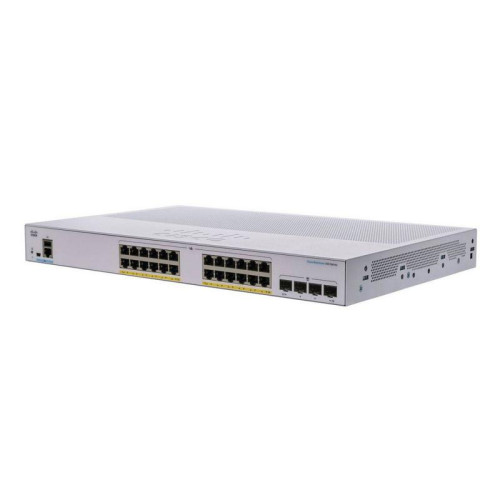 Коммутатор CISCO CBS350 24x10/100/1000 PoE+ ports 195W power budget, 4x 1Gb SFP uplink, Layer2, Fanless, Mounting Kit, CBS350-24P-4G