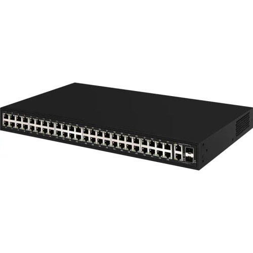 PoE коммутатор Fast Ethernet на 48 x RJ45 + 2 x GE Combo uplink портов. Порты: 48 x FE (10/100 Base-T) с поддержкой PoE (IEEE 802.3af/at), 2 x GE Combo Uplink (RJ45 + SFP). Соответствует стандартам PoE IEEE 802.3af/at. Автоматическое определение PoE уст PoE коммутатор Fast Ethernet на 48 x RJ45 + 2 x GE Combo uplink портов. Порты: 48 x FE (10/100 Base-T) с поддержкой PoE (IEEE 802.3af/at), 2 x GE Combo Uplink (RJ45 + SFP). Соответствует стандартам PoE IEEE 802.3af/at. Автоматическое определение PoE уст