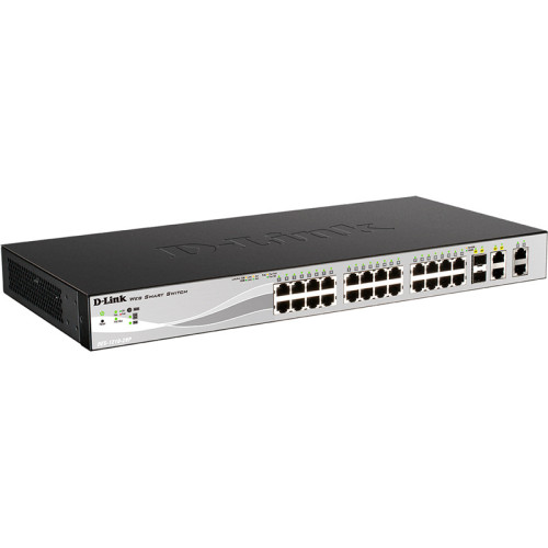 Коммутатор/ DES-1210-28P/C Smart L2 Switch 24x100Base-TX PoE, 2x1000Base-T, 2xCombo 1000Base-T/SFP, PoE Budget 193W, Compact CLI Коммутатор/ DES-1210-28P/C Smart L2 Switch 24x100Base-TX PoE, 2x1000Base-T, 2xCombo 1000Base-T/SFP, PoE Budget 193W, Compact CLI