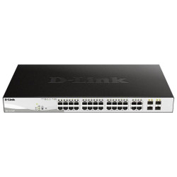 Коммутатор D-Link DGS-1210-28P/FL2A Управляемый L2 PoE-коммутатор, 24x1000Base-T PoE, 4xCombo 1000Base-T/SFP, PoE-бюджет 193 Вт, защита от статического электричества до 6 кВ, CLI