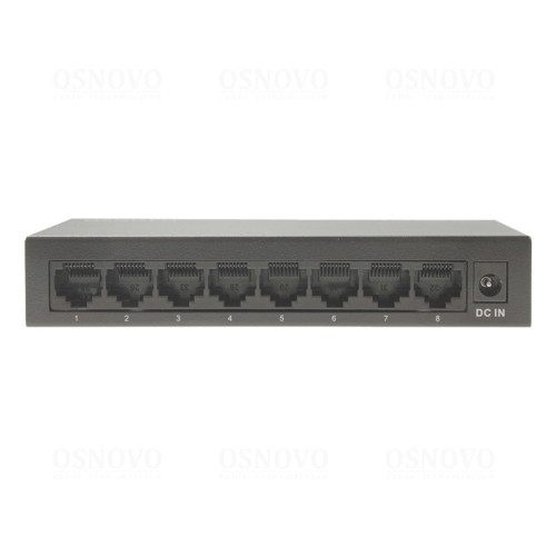 Коммутатор неуправляемый/ OSNOVO Неуправляемый коммутатор Gigabit Ethernet на 8 портов. Порты: 8 x GE (10/100/1000Base-T). Auto MDI/MDIX Встроенная грозозащита 2кВ. В комплекте БП DC12V(1A). Размеры (ШхВхГ): 138 x 25 x 78мм. Рабочая температура: 0...+40 г