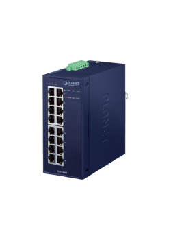 коммутатор/ PLANET IGS-1600T IP30 Industrial 16-Port 10/100/1000T Gigabit Ethernet Switch (-40~75 degrees C, dual 12~48V DC/24V AC),UL certified