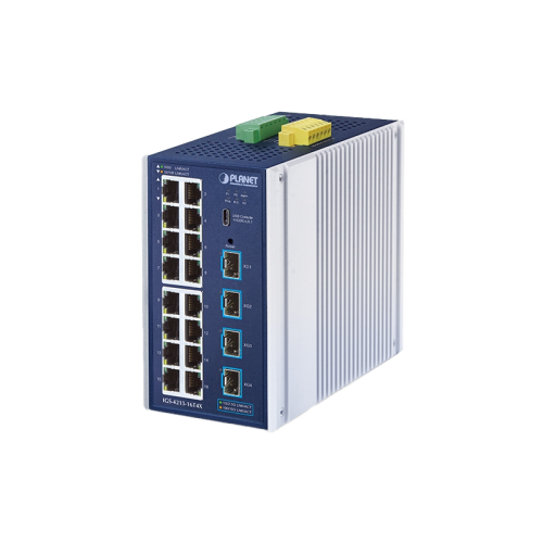 коммутатор/ PLANET IGS-4215-16T4X Industrial L2/L4 16-Port 10/100/1000T + 4-Port 10G SFP+ Managed Ethernet Switch