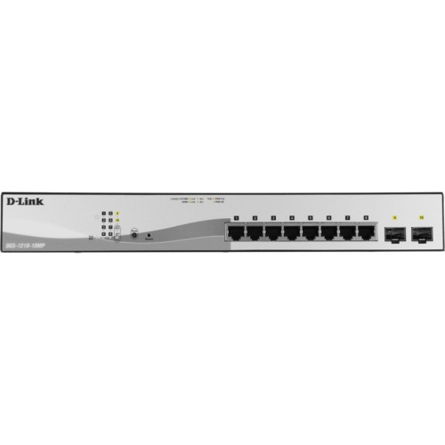 Коммутатор/ Smart L2 Switch 8х1000Base-T PoE, 2х1000Base-X SFP, PoE Budget 130W, Compact CLI