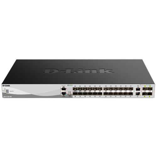 Коммутатор/ Managed L3 Stackable Switch 24x1000Base-X SFP, 2x10GBase-T, 4x10GBase-X SFP+, CLI, 1000Base-T Management, RJ45 Console, USB, RPS, Dying Gasp