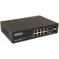 OSNOVO Гигабитный L2 PoE коммутатор на 10 портов, 8 *10/100/1000 Base-T PoE, 2*SFP 1000 Base-T, PoE на порт до 30W, суммарно до 150W