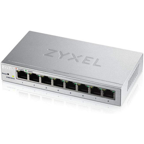 Коммутатор/ ZYXEL GS1200-8 Smart 8-port GbE Switch, VLAN, IGMP, QoS, Link Aggregation