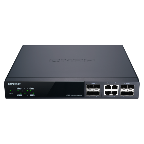 Коммутатор/ QNAP QSW-M804-4C 10 Gbps managed switch with 8 SFP + ports, 4 of which are combined with RJ-45, throughput up to 160 Gbps, JumboFrame support.