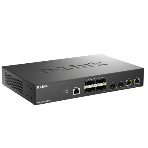 Коммутатор/ Управляемый L2 коммутатор, 8x1000Base-X SFP, 2xCombo 10GBase-T/SFP+, защита от статического электричества до 6 кВ, CLI, консольный порт RJ-45, RPS, поддержка Dying Gasp