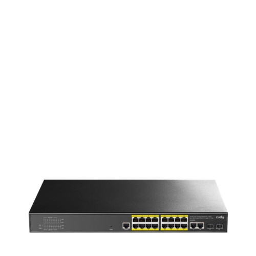 Коммутатор/ 16-Port Layer 2 Managed Gigabit PoE+ Switch with 2 Uplink Gigabit Ports and 2 Gigabit SFP Slots, 200W