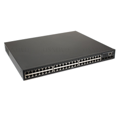 Коммутатор/ OSNOVO SW-48G4X-2L Управляемый L3 коммутатор на 48xGE RJ-45 c PoE + 4х10G SFP+ порта. Порты: 4*10/100/1000 Base-T с PoE (до 90W, A+B), 44*10/100/1000 Base-T с поддержкой PoE (IEEE 802.3af/at), 4 x 10G SFP+ Uplink