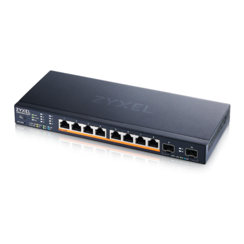 Коммутатор/ Multigigabit Smart L3 Lite switch Zyxel NebulaFlex XMG1915-10EP, 8xRJ-45: 1/2.5G PoE++, 2xSFP+, silent (no fan), PoE budget 130 W