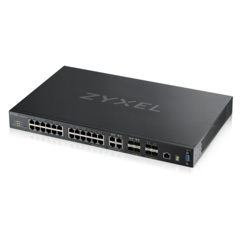Коммутатор/ ZYXEL ZYXEL XGS4600-32 L3 Managed Switch, 28 port Gig and 4x 10G SFP+, stackable, dual PSU