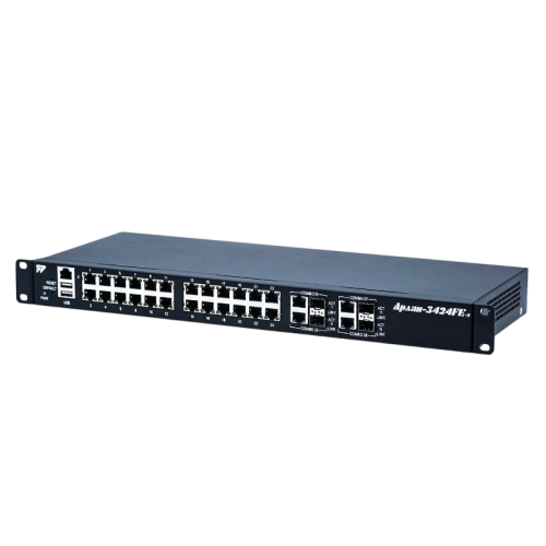 24xFE, 4xGE Combo (RJ-45 / SFP); DC, 24 В; исполнение 19''