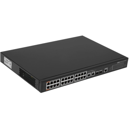 2xCombo 1000 Base-T/SFP 24x 10/100 Base-T（Hi-PoE/PoE+/PoE）IEEE802.3af/IEEE802.3at/Hi-PoE Мощность PoE  240Вт Размеры 440мм×300мм×44мм