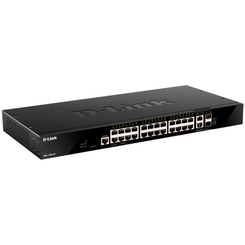 Коммутатор/ DGS-1520-28,DGS-1520-28/A1A Managed L3 Stackable Switch 24x1000Base-T, 2x10GBase-T, 2x10GBase-T, 2x10GBase-X SFP+, CLI, 1000Base-T Management, RJ45 Console