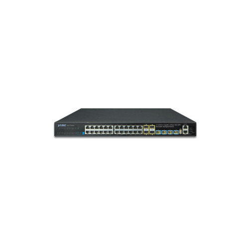 коммутатор/ PLANET Layer 3 24-Port 10/100/1000T with 4-port shared 1000X SFP + 4-Port 10G SFP+ Stackable Managed Switch