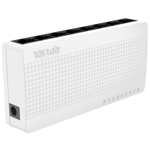 Коммутатор Tenda S108 Мини-коммутатор неуправляемый, 8 портов 8x100 Мбит/с, настольный, пластиковый корпус