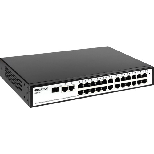 Коммутатор/ Smart Managed Switch 24x100Base-TX, 1x1000Base-T, 1xCombo 1000Base-T/SFP, 19