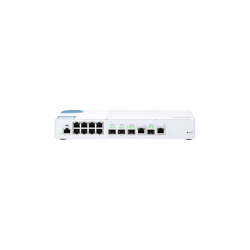 Коммутатор/ QNAP QSW-M408-2C Managed switch 10 Gb / s with 4 SFP + ports, 2 of which are combined with RJ-45, 8 1 Gb / s RJ-45 ports, bandwidth up to 96 Gb / s, JumboFrame support