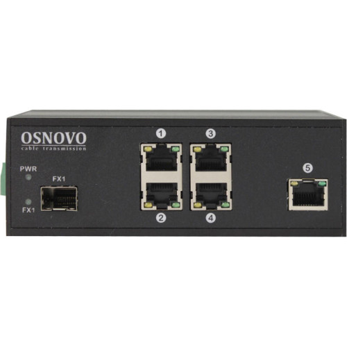 Коммутатор/ OSNOVO Промышленный PoE коммутатор на 6 портов, 4 *10/100Base-T с PoE (до 30W), 1*10/100Base-T, 1*SFP 100Base-X, суммарно PoE до 120W, БП опционально Коммутатор/ OSNOVO Промышленный PoE коммутатор на 6 портов, 4 *10/100Base-T с PoE (до 30W), 1*10/100Base-T, 1*SFP 100Base-X, суммарно PoE до 120W, БП опционально