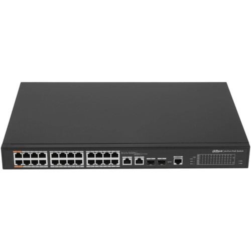 2xCombo 1000 Base-T/SFP 24x 10/100 Base-T（Hi-PoE/PoE+/PoE）IEEE802.3af/IEEE802.3at/Hi-PoE Мощность PoE  240Вт Размеры 440мм×300мм×44мм