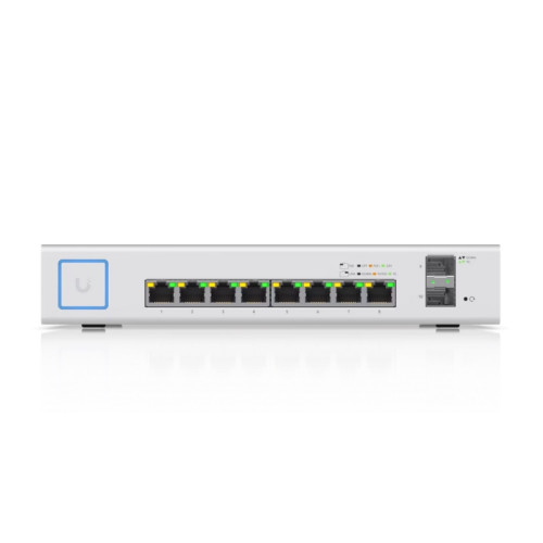 Коммутатор/ Ubiquiti UniFi Switch 8-150W a fully managed, 10-port Gigabit PoE+ switch with a 150W power budget