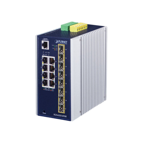 коммутатор/ PLANET IGS-6325-8T8S IP30 Industrial L3 8-Port 10/100/1000T + 8-port 1G/2.5G SFP Full Managed Switch (-40 to 75 C, dual redundant power input on 12~48VDC terminal block, DIDO, ERPS Ring, 1588 PTP TC, Modbus TCP, Cybersecurity features, Hardwar